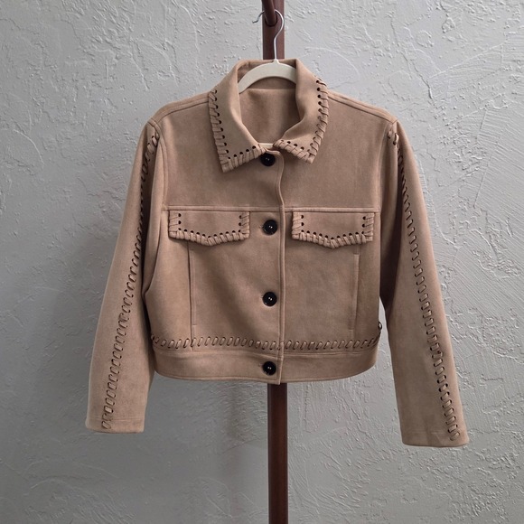 Unbranded Jackets & Blazers - J186. Faux Suede Whipstitch Western Jacket